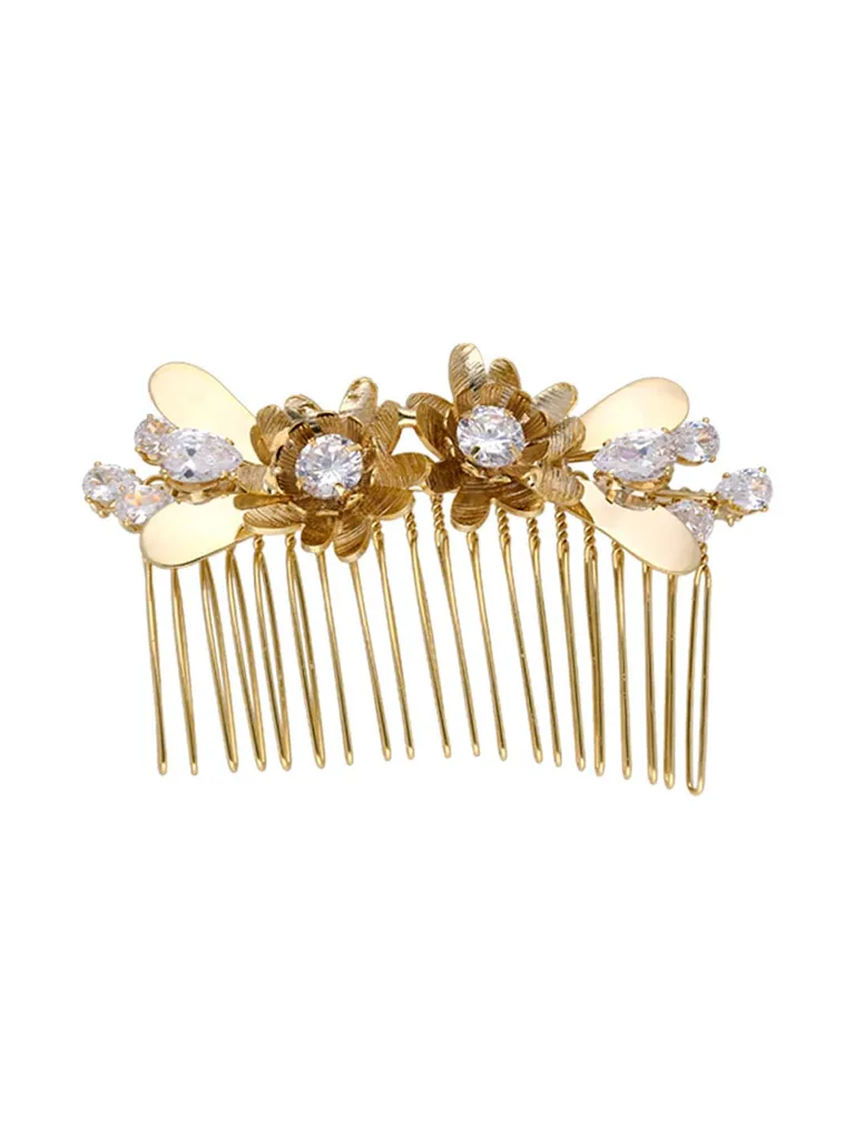 Fancy Comb in White color and Gold finish - CNB39559