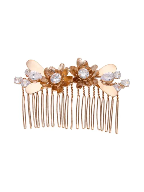 Fancy Comb in White color and Rose Gold finish - CNB39561