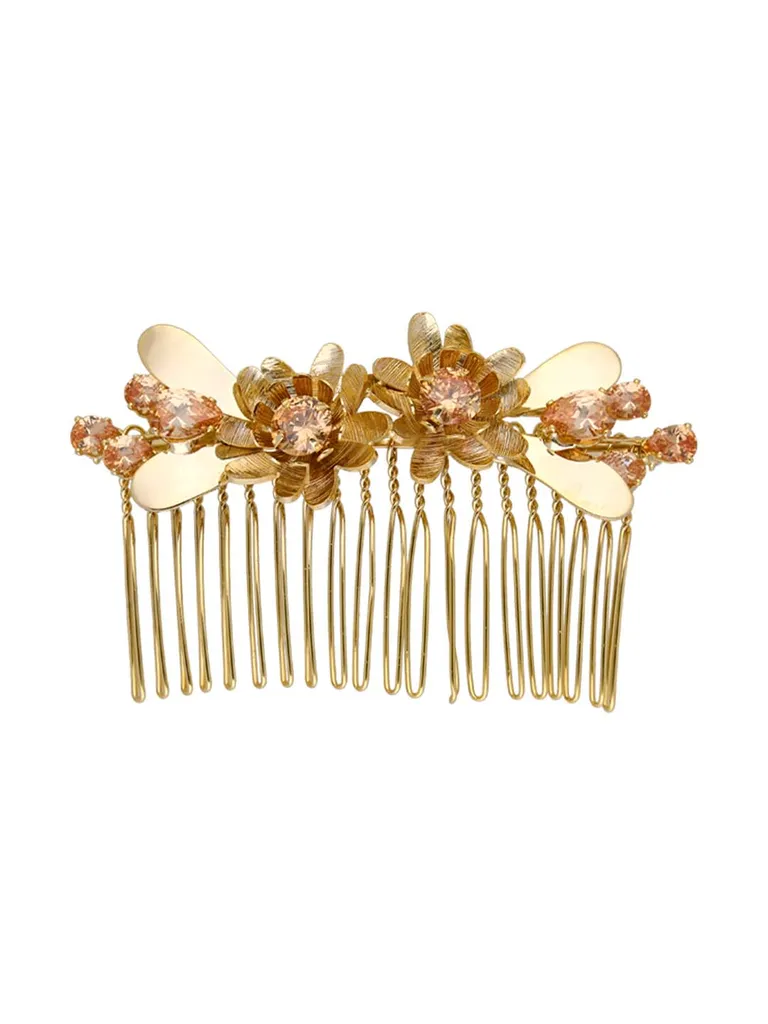Fancy Comb in LCT/Champagne color and Gold finish - CNB39562