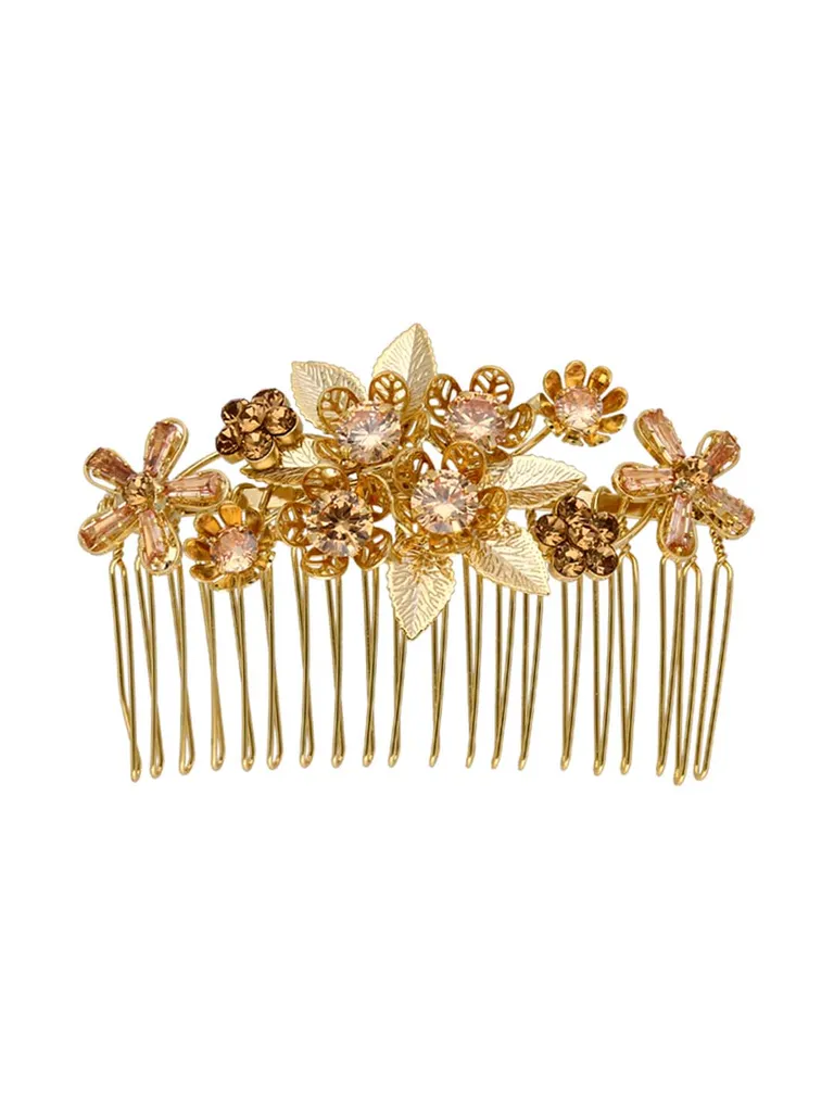 Fancy Comb in LCT/Champagne color and Gold finish - CNB39568