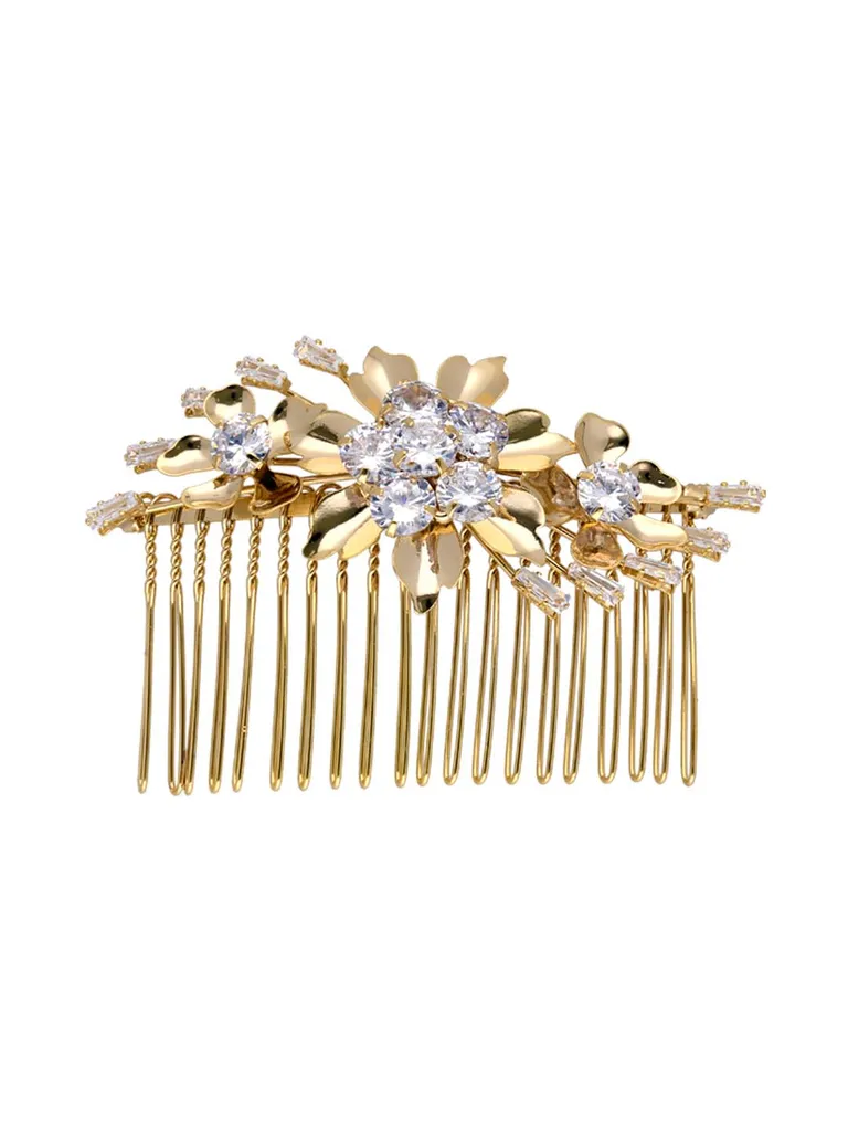 Fancy Comb in White color and Gold finish - CNB39569
