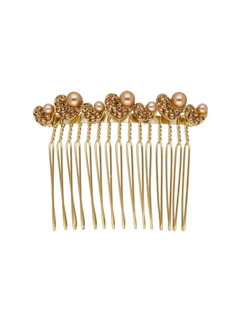 Fancy Comb in LCT/Champagne color and Gold finish - CNB39574