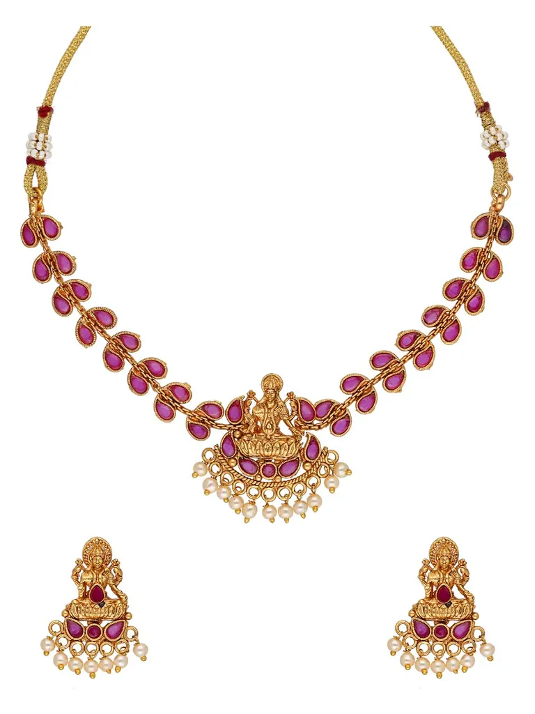 Temple Necklace Set in Gold finish - SJB135