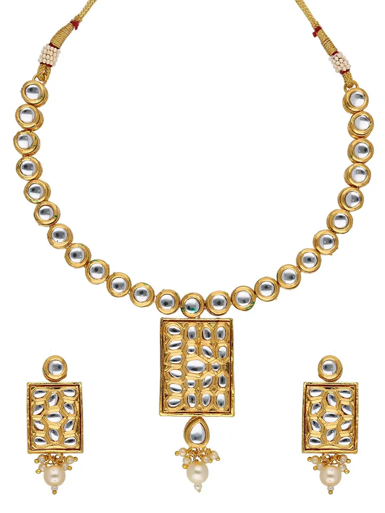 Kundan Necklace Set in Gold finish - MCD3257