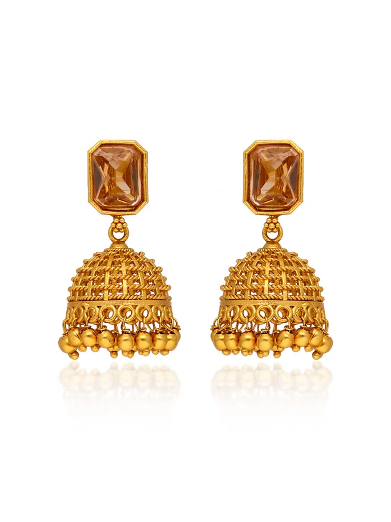 Antique Jhumka Earrings in Gold finish - ULA1290