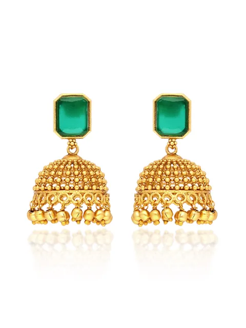 Antique Jhumka Earrings in Gold finish - ULA1058