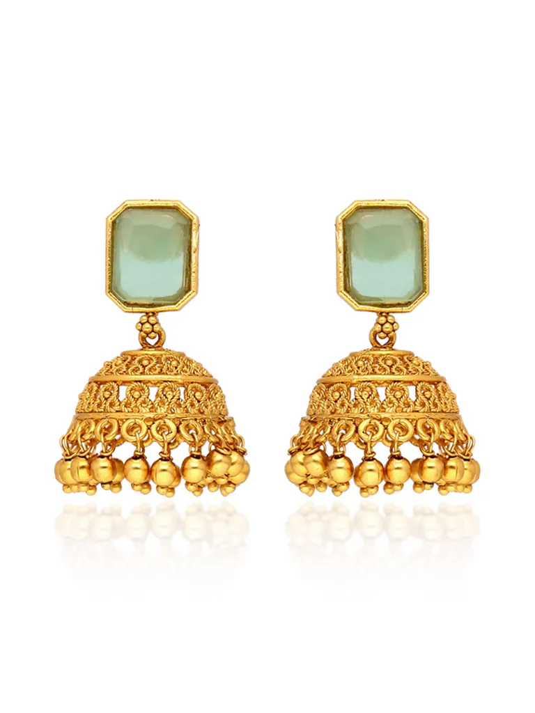 Antique Jhumka Earrings in Gold finish - ULA859