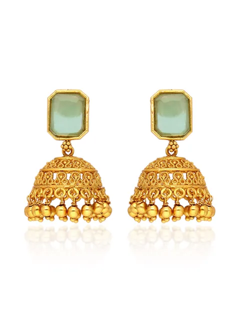 Antique Jhumka Earrings in Gold finish - ULA859
