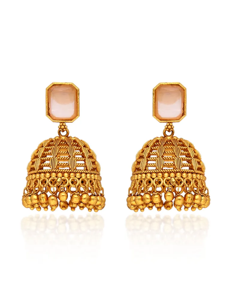 Antique Jhumka Earrings in Gold finish - ULA1270