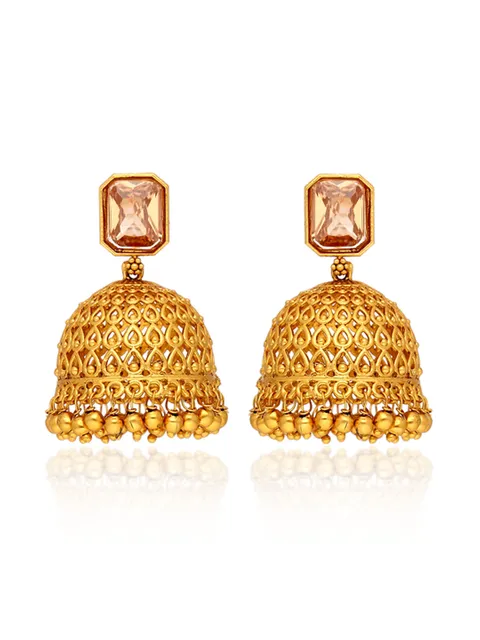 Antique Jhumka Earrings in Gold finish - ULA1045