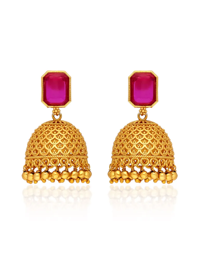 Antique Jhumka Earrings in Gold finish - ULA1262