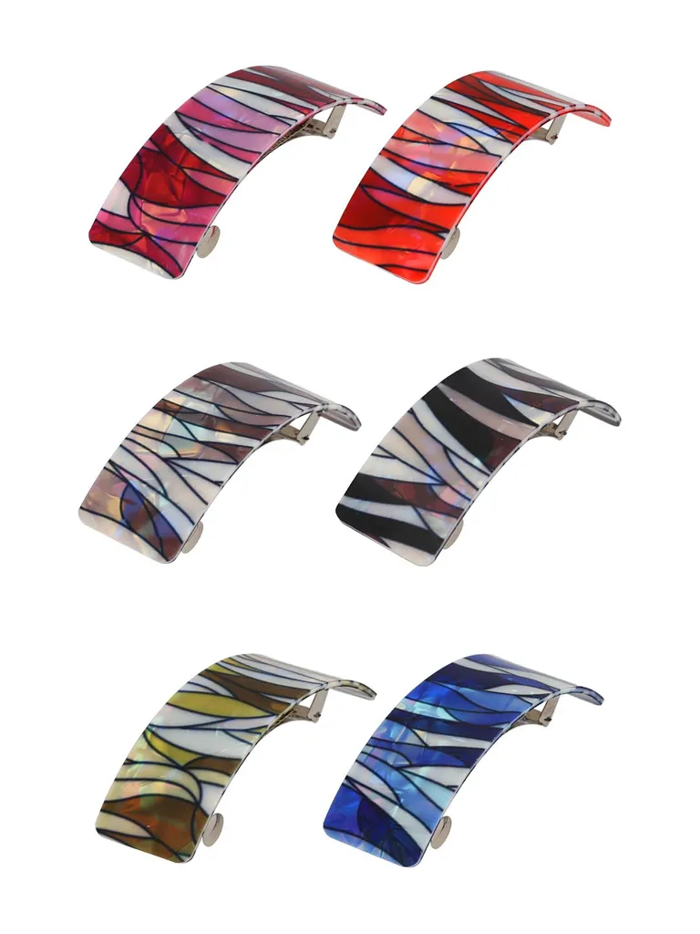 Printed Hair Clip in Assorted color - CNB39653