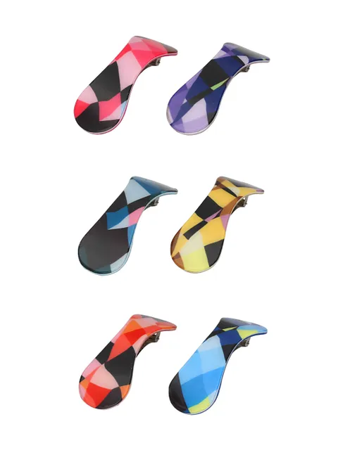 Printed Hair Clip in Assorted color - KIN59D