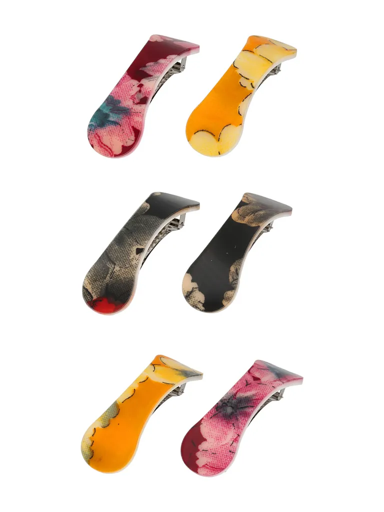 Printed Hair Clip in Assorted color - NIH204