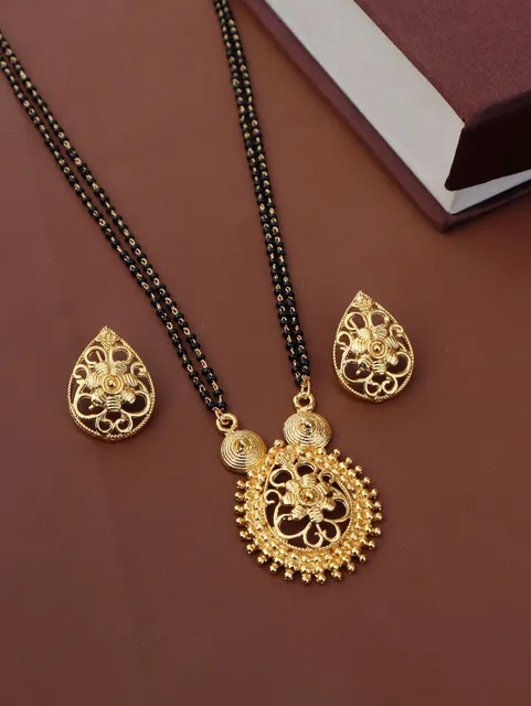 Traditional Double Line Mangalsutra in Gold finish - M415