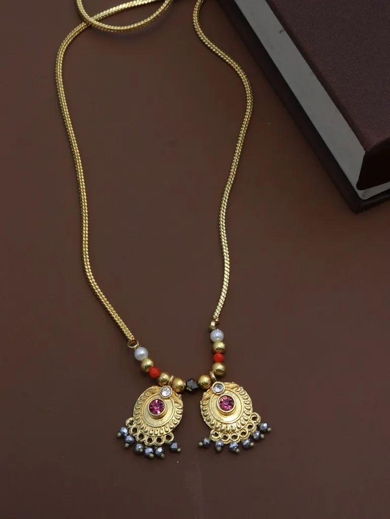 Traditional Single Line Mangalsutra in Gold finish - M748