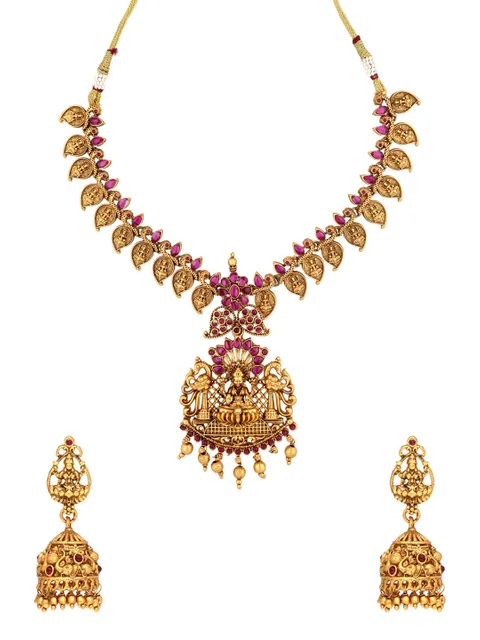 Temple Necklace Set in Gold finish - RNK137