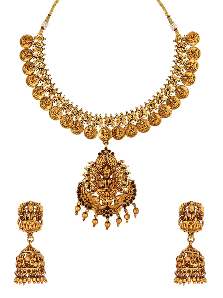 Temple Necklace Set in Gold finish - RNK141