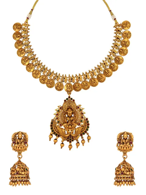 Temple Necklace Set in Gold finish - RNK141