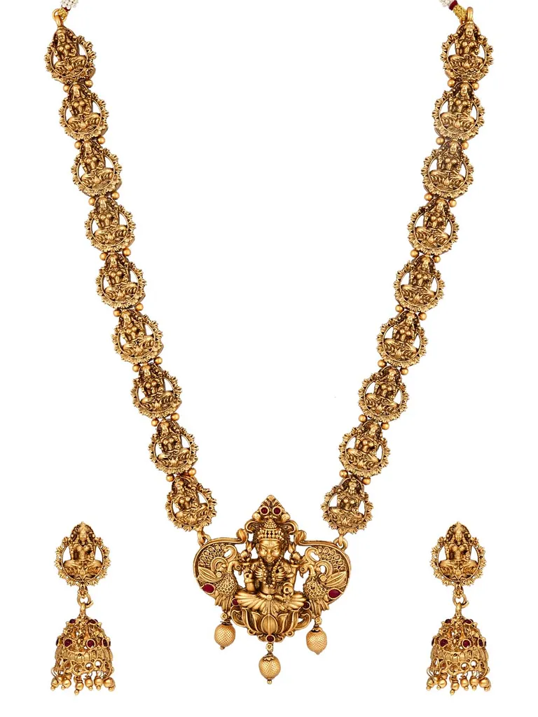 Temple Long Necklace Set in Rajwadi finish - RNK80