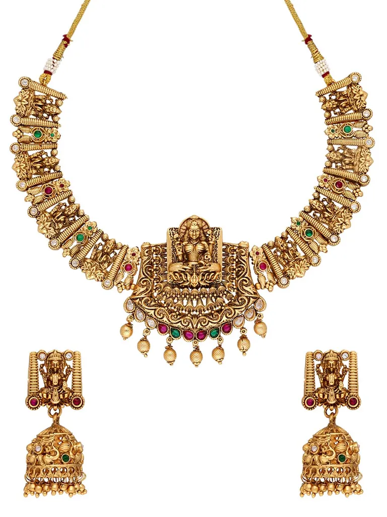 Temple Necklace Set in Rajwadi finish - RNK91