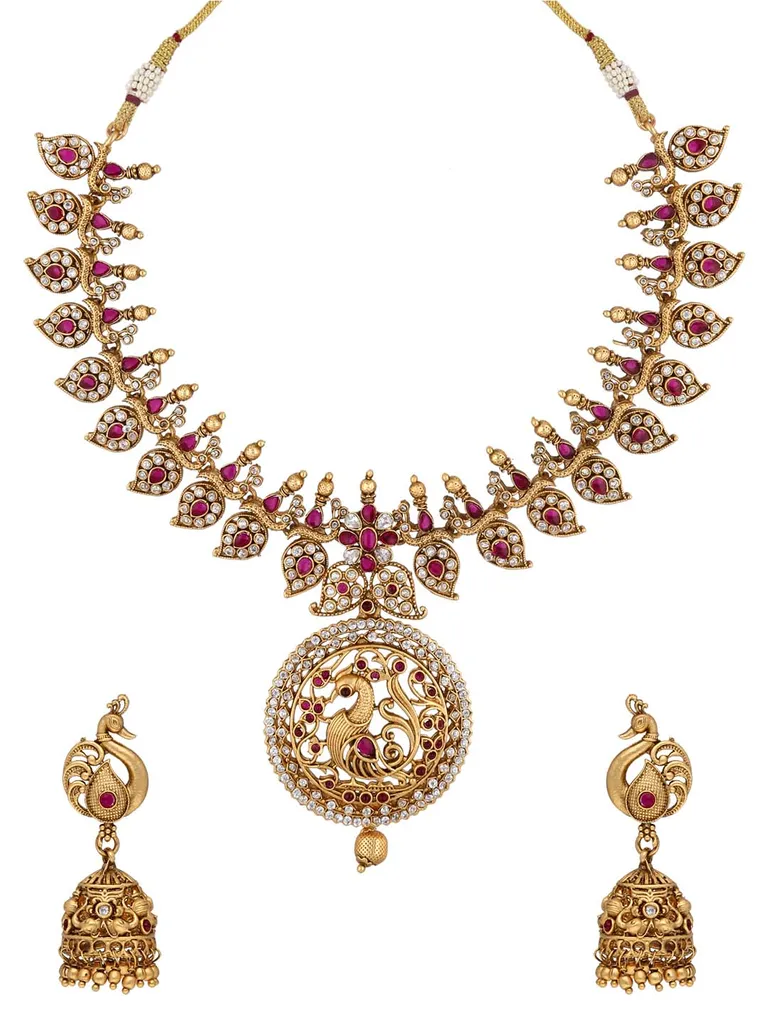 Antique Necklace Set in Rajwadi finish - RNK94