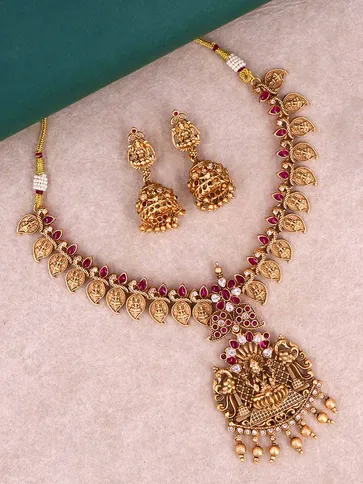 Temple Necklace Set in Rajwadi finish - RNK98