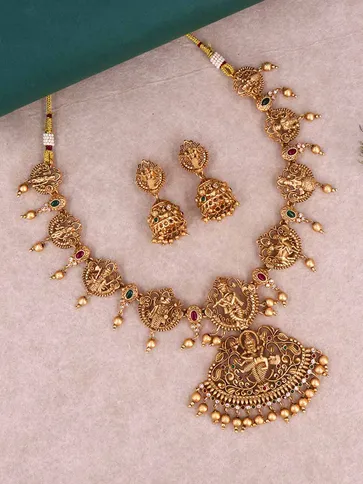 Temple Necklace Set in Rajwadi finish - RNK96