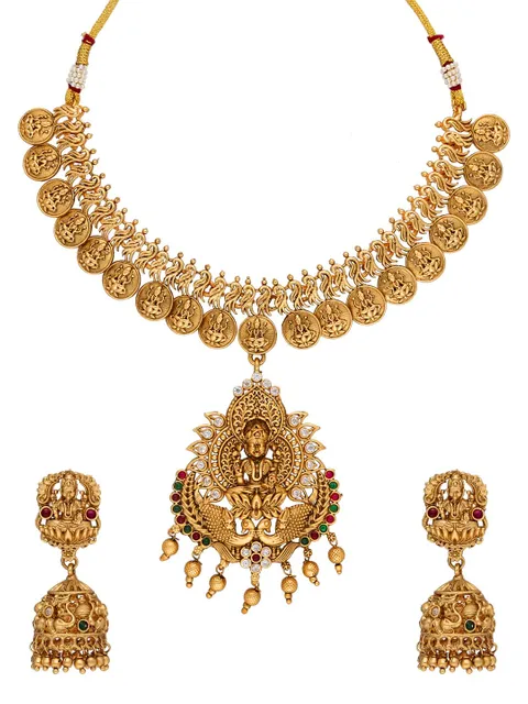 Temple Necklace Set in Rajwadi finish - RNK102