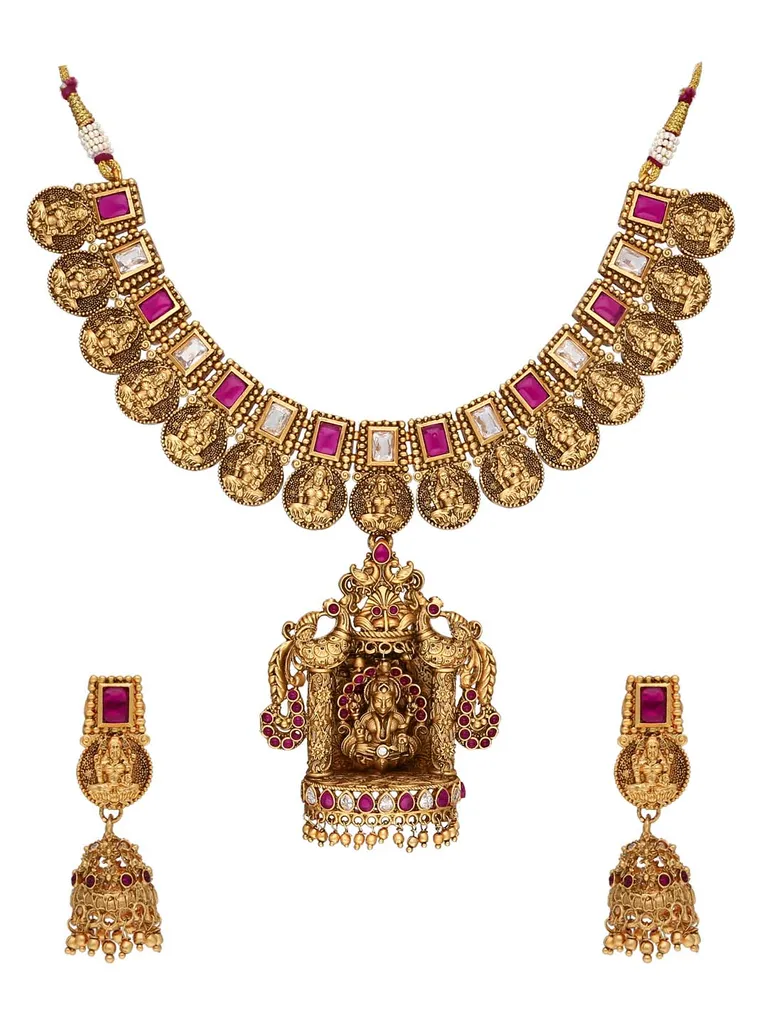 Temple Necklace Set in Rajwadi finish - RNK107