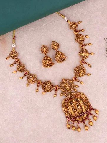 Temple Necklace Set in Gold finish - RNK142