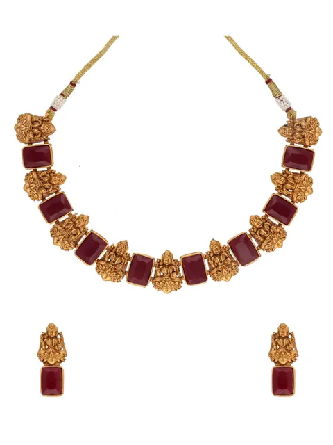Temple Necklace Set in Gold finish - RNK147