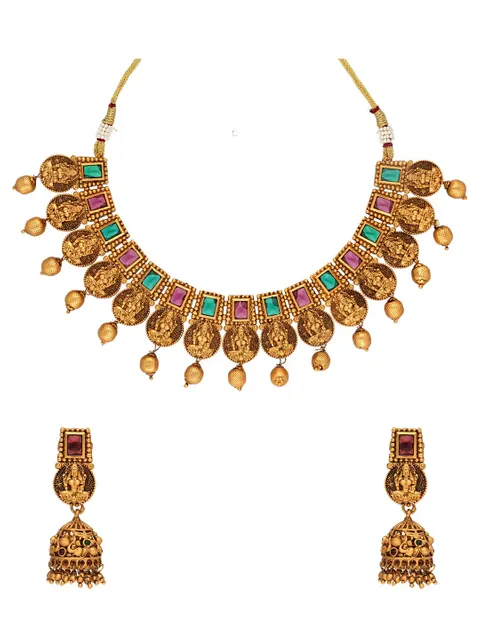 Temple Necklace Set in Gold finish - RNK150