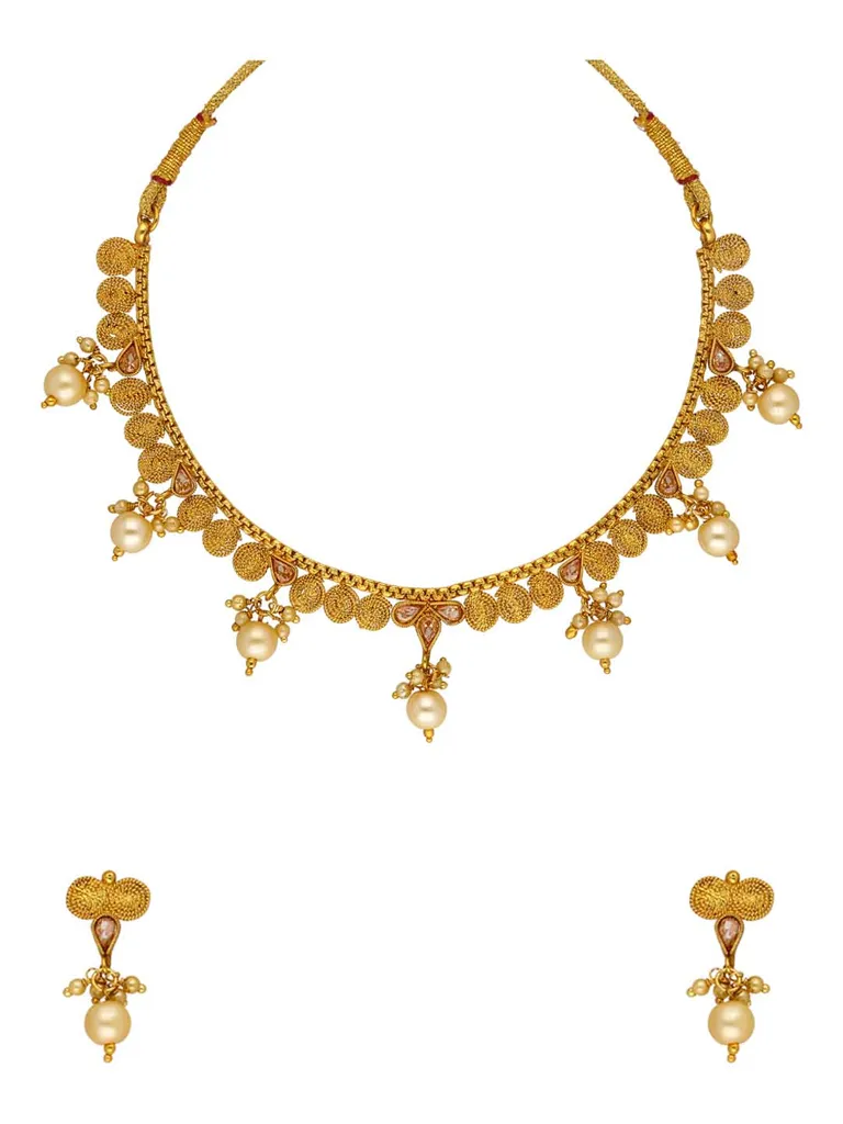 Antique Necklace Set in Gold finish - SKH386