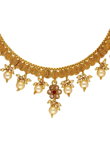 Antique Necklace Set in Gold finish - SKH390