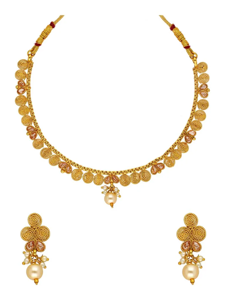 Antique Necklace Set in Gold finish - SKH389