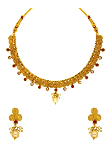 Antique Necklace Set in Gold finish - SKH391