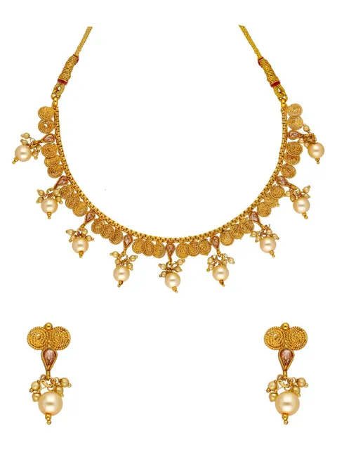Antique Necklace Set in Gold finish - SKH393