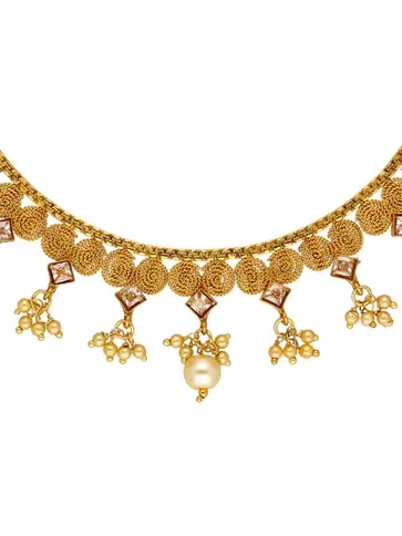 Antique Necklace Set in Gold finish - SKH395