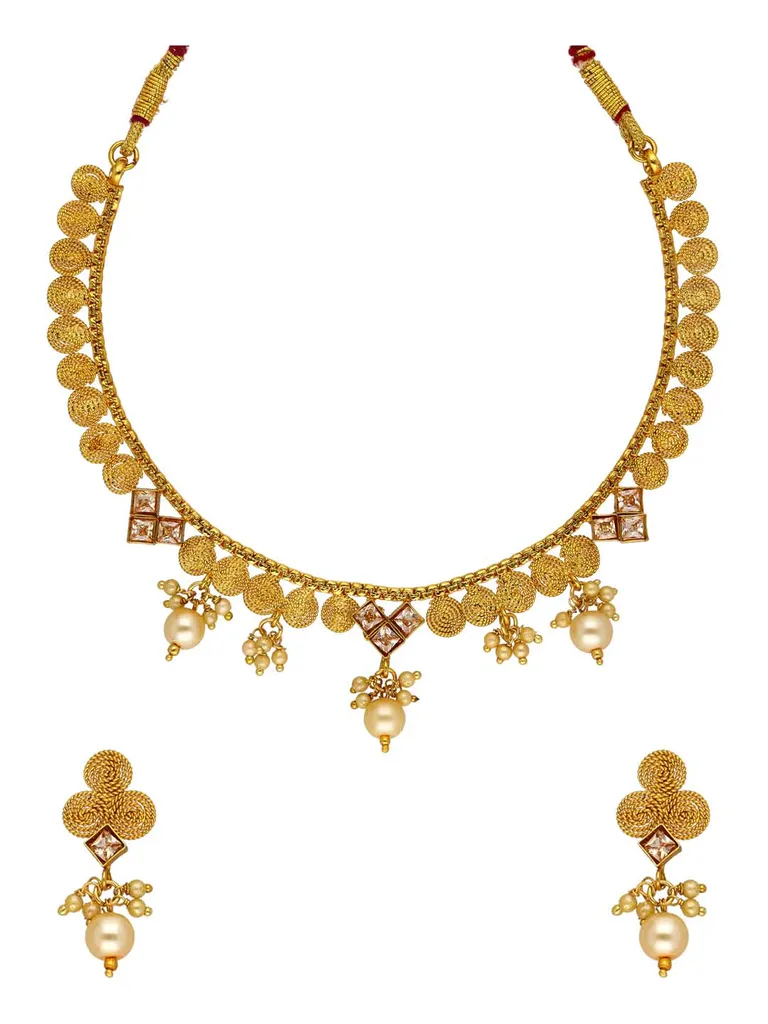 Antique Necklace Set in Gold finish - SKH396