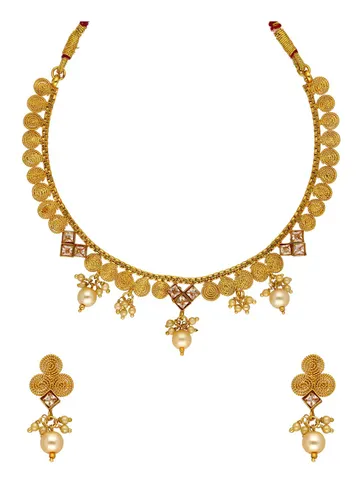 Antique Necklace Set in Gold finish - SKH396
