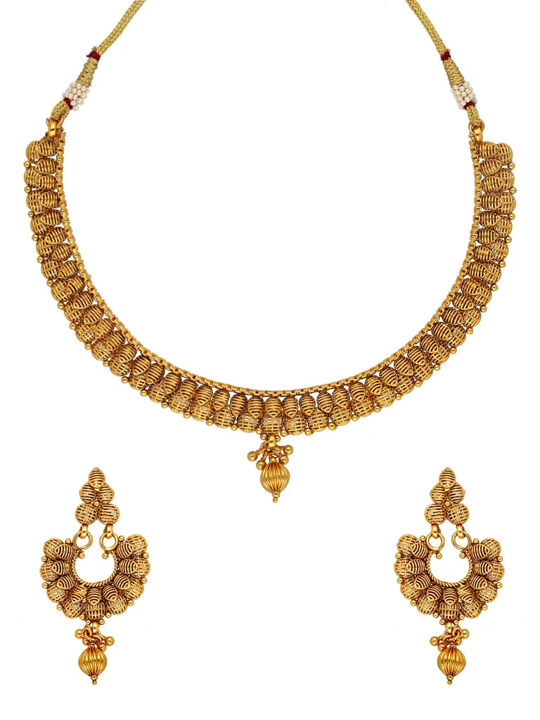 Antique Necklace Set in Gold finish - AMN585
