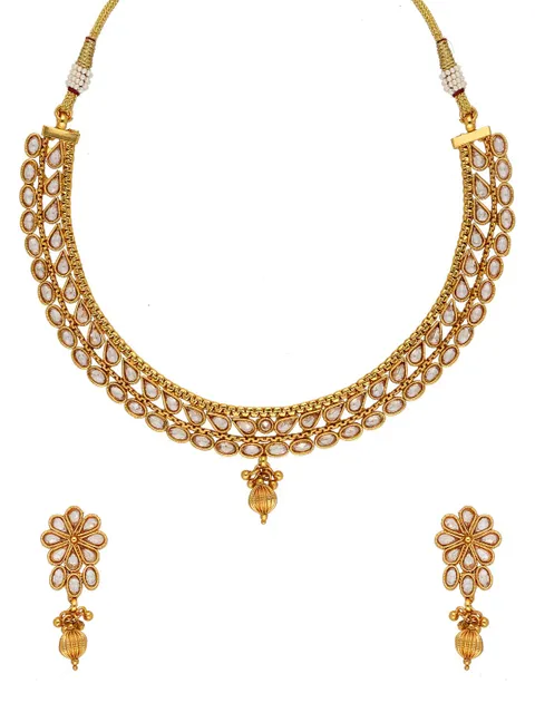 Reverse AD Necklace Set in Gold finish - AMN588