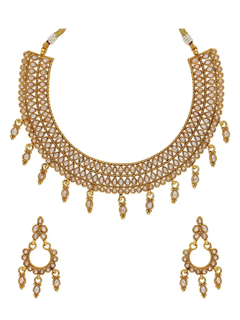 Reverse AD Necklace Set in Gold finish - AMN589