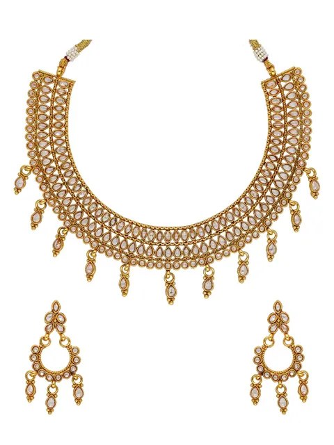 Reverse AD Necklace Set in Gold finish - AMN589