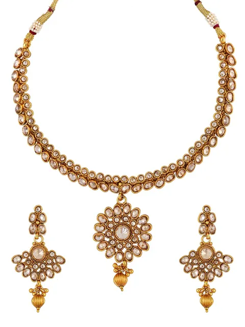 Reverse AD Necklace Set in Gold finish - AMN590