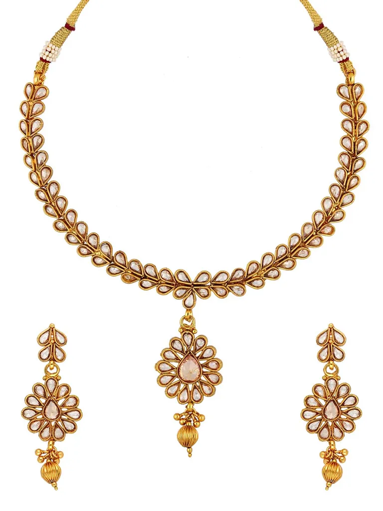 Reverse AD Necklace Set in Gold finish - AMN591