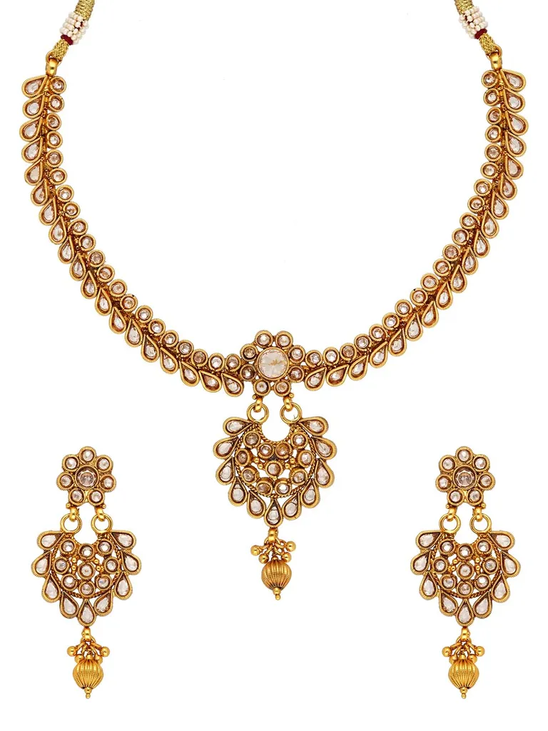 Reverse AD Necklace Set in Gold finish - AMN592