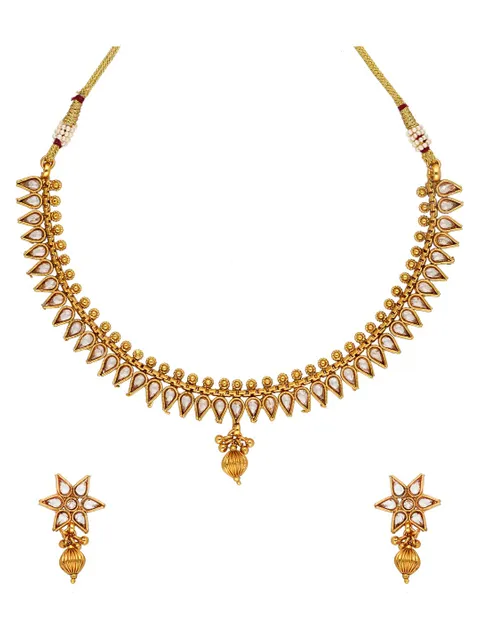Reverse AD Necklace Set in Gold finish - AMN594