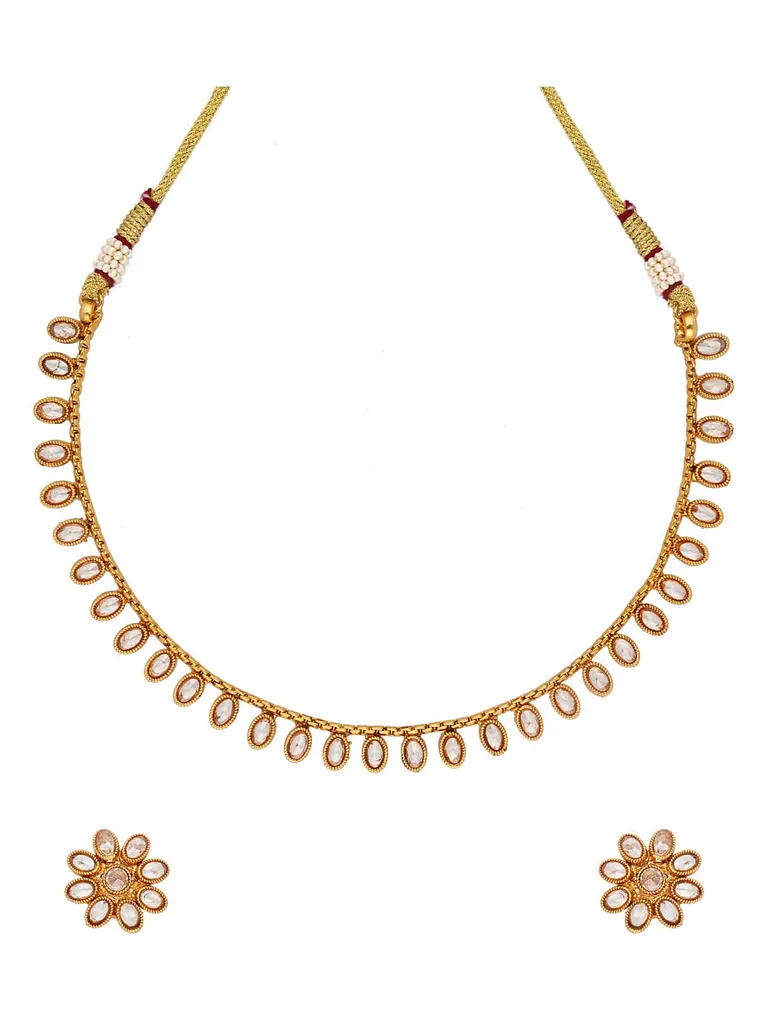 Reverse AD Necklace Set in Gold finish - AMN596